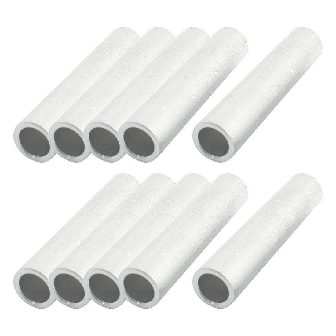 10 Pcs 17mm OD 2.4mm Thickness Silver Tone Aluminum Connecting Tubes Fitting