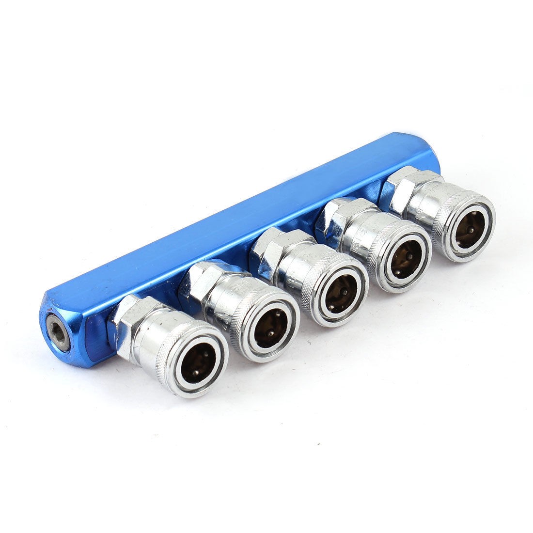 1/4NPT Female Thread Inlet Port 6 Way Pass Air Hose Pipe Quick Coupler