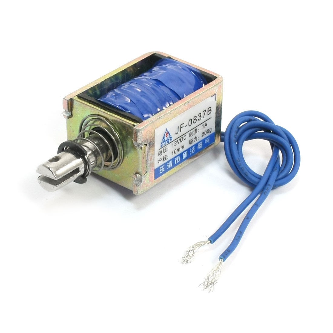JF-0837B DC12V 1A 200g/10mm Pull Push Type Solenoid Electromagnet