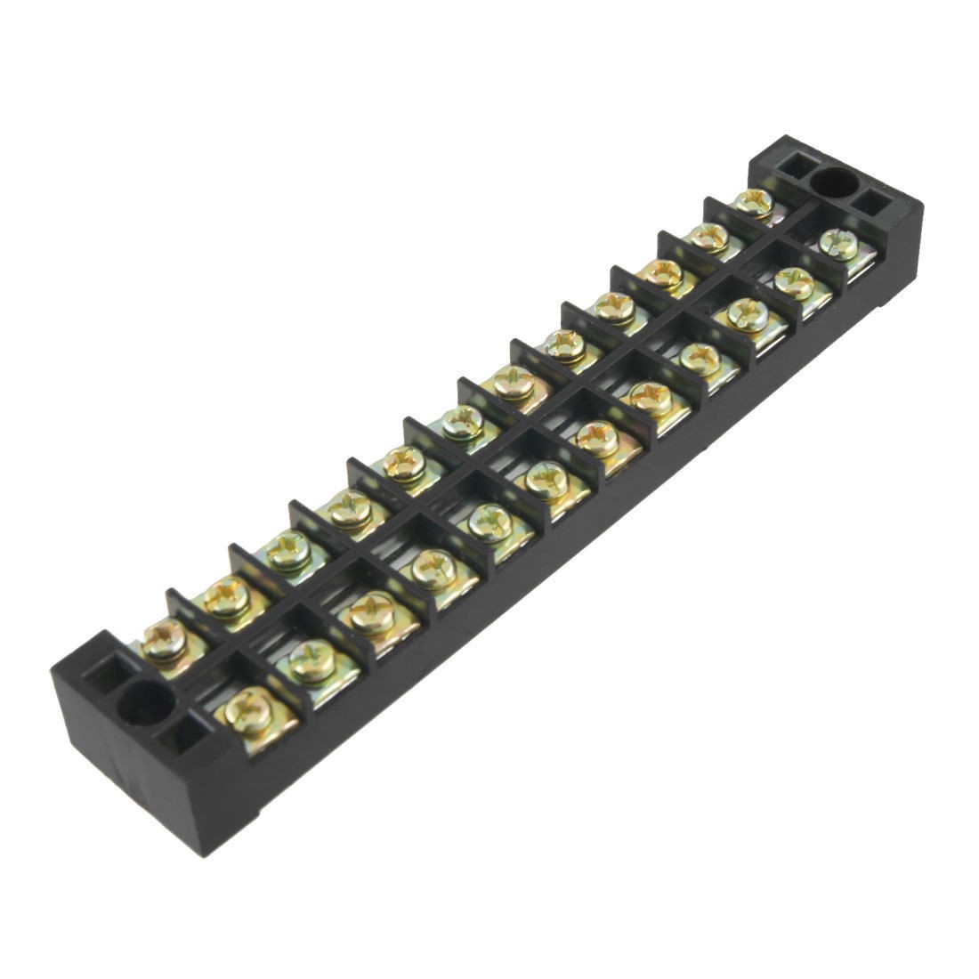 Dual Row 12 Position 19P Covered Screw Terminal Strip 600V 25A