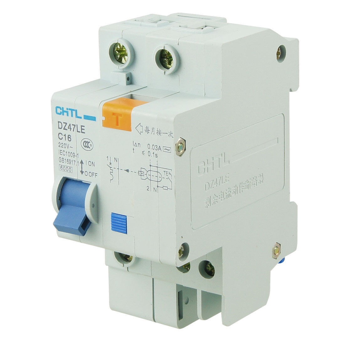 DZ47LE AC 220V Single Pole ELCB Earth Leakage Circuit Breaker