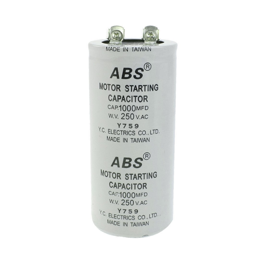 ABS 1000MFD 1000uF 250V Cylindrical AC Motor Starting Capacitor