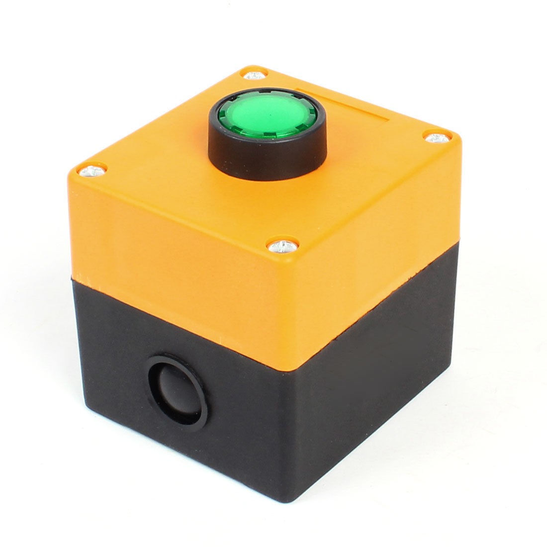 Green AC 220V Indicator Light SPST Momentary Push Button Switch w Box