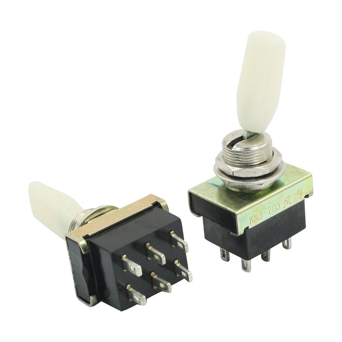 Plastic Rocker 2PDT ON/OFF/OFF 3 Position Toggle Switch AC 220V 3A KN3-203 2pcs