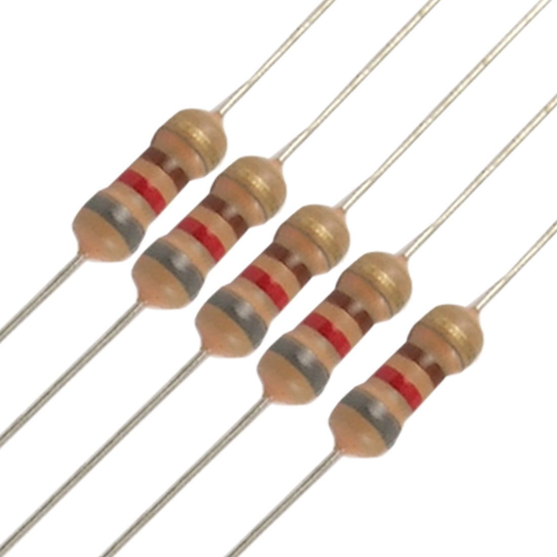 100 x 1/4W 250V 820 ohm Through Hole Carbon Film Resistors