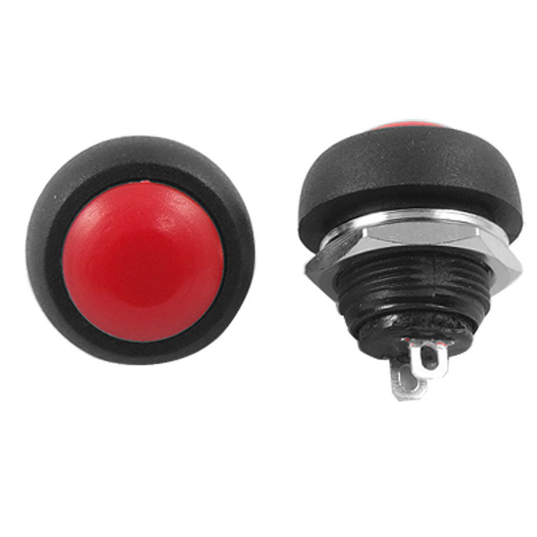 2 Pcs X 2 Pin RED Momentary OFF(ON) NO N/O Push Button Horn Switch 3A 250V AC