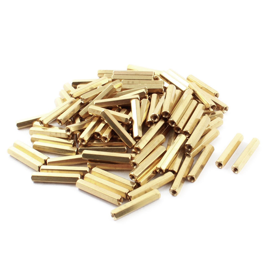 M3 Brass Female Thread Dual Ends Hex Head PCB Standoff Spacer 25mm 100Pcs