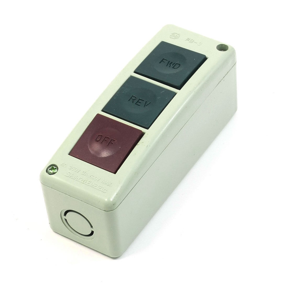 Plastic Case FWD/REV/OFF Momentary Action Pushbutton Switch 250VAC 3A