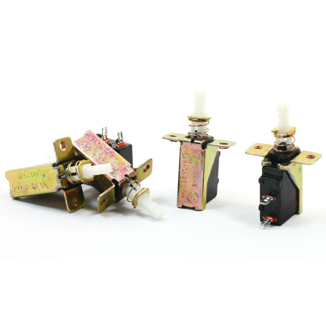 5 Pcs Latching SPST Plastic Push Button Power Switch AC250V 5A/40A