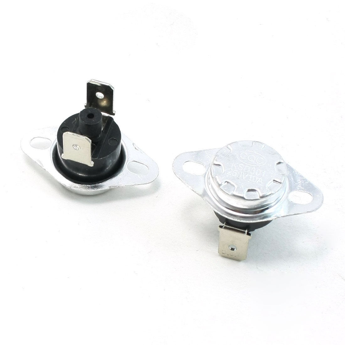 250VAC/10A 80C N/C Soldering Foot Manual Reset Temperature Control Switch 2 Pcs