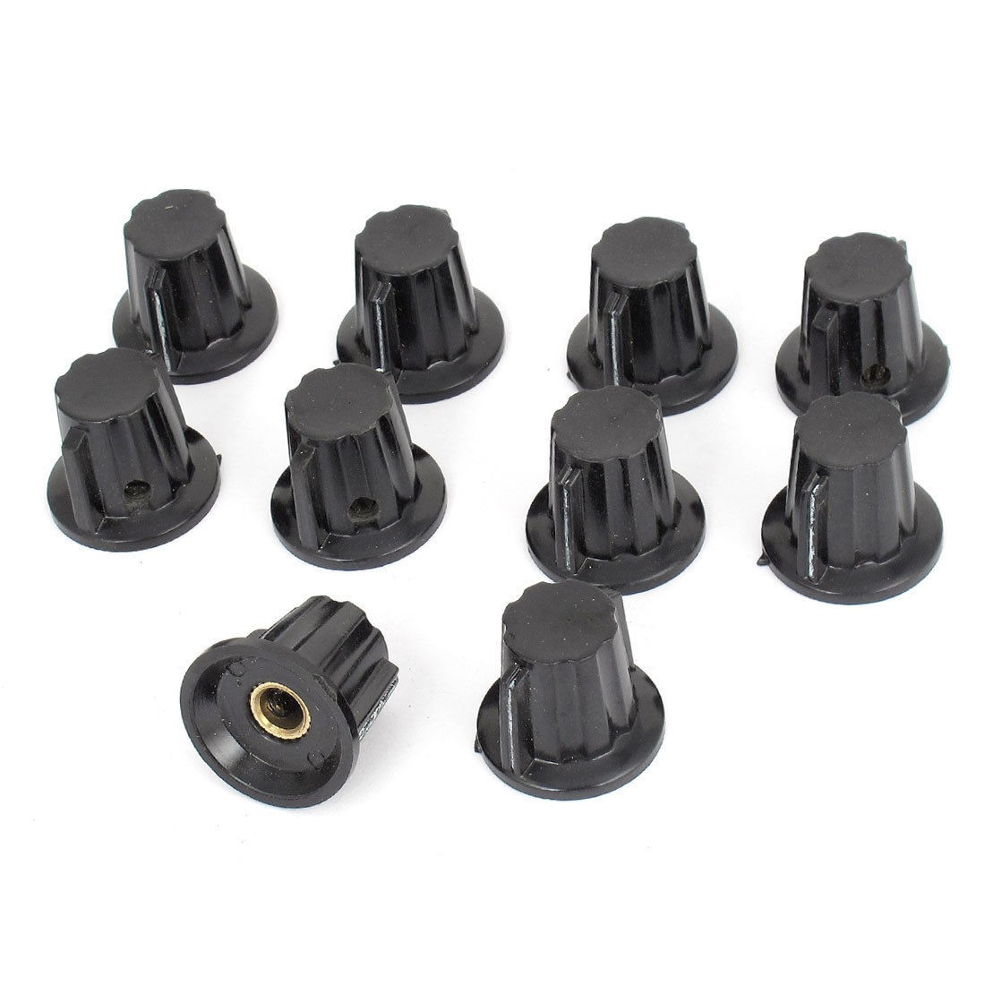 Black 15mm Top Dia 6mm Shaft Potentiometer Volume Control Knobs 10 Pcs