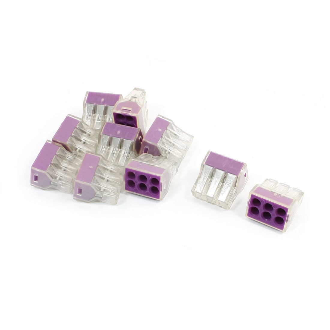 10 Pcs 0.75-2.5mm2 1.5-2.5mm2 6 Hole Push in Wire Quick Connector AC 250V 24A
