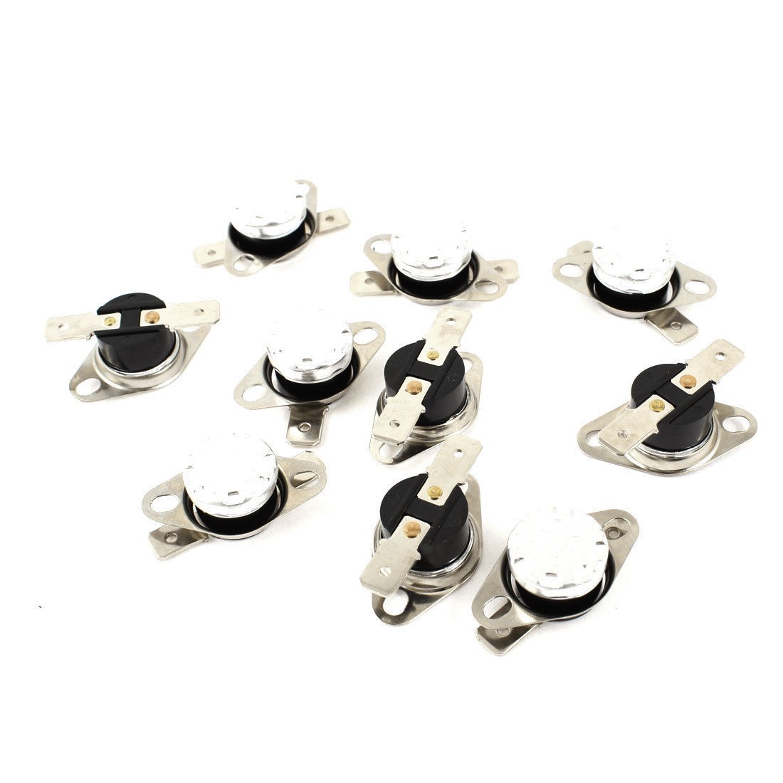 10pcs AC250V 10A 55C NC Auto Reset 2Pin Terminals Temperature Control Switch