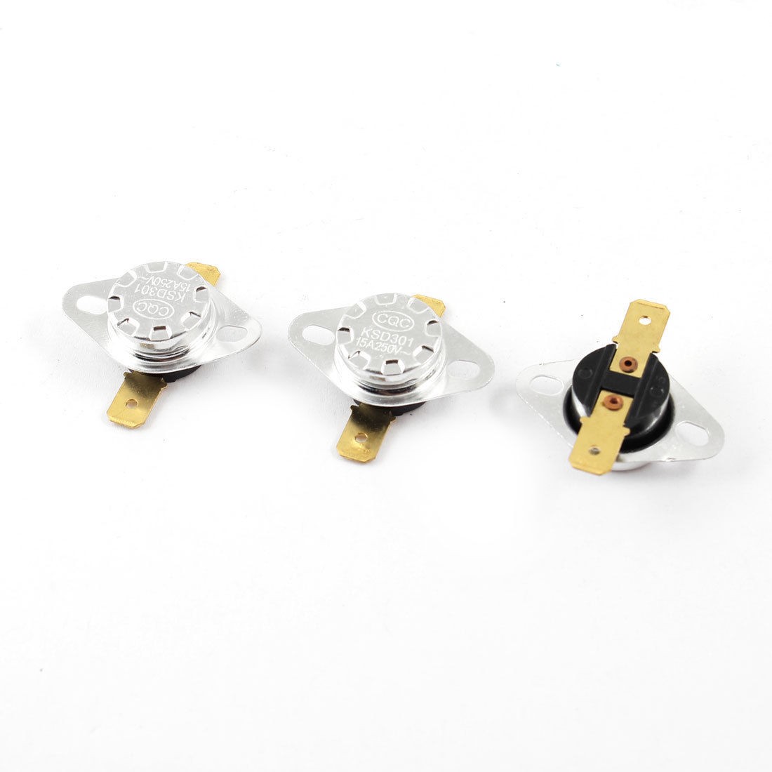3 Pcs KSD301 65C NC Temperature Controller Switch Thermostat AC 250V 15A