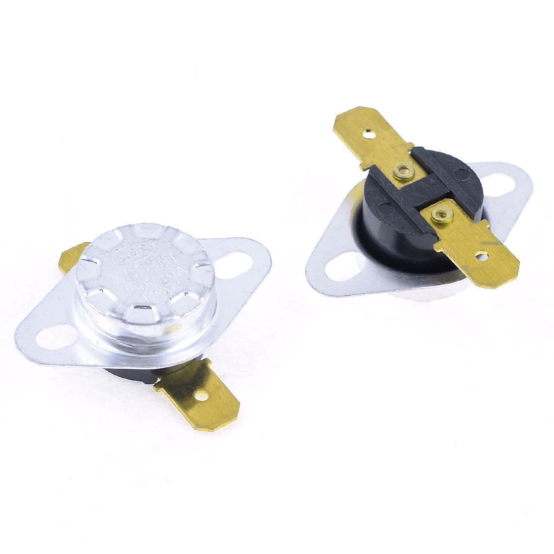 2 Pcs 100-150 Celsius AC 250V 10A Plastic Thermostat Switch KSD301