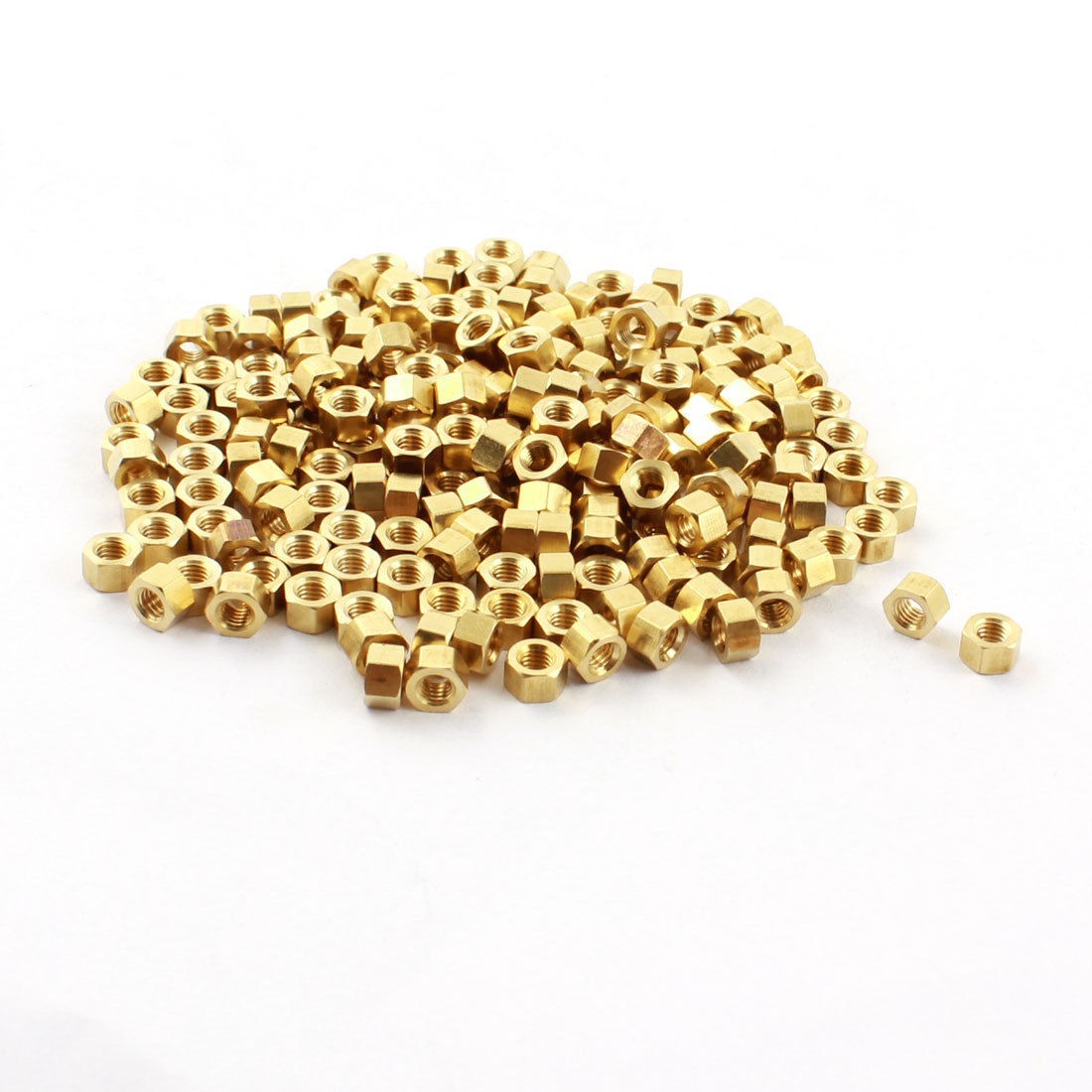 200 Pcs M3 x 3mm M3 Female Thread Brass Pillar Standoff Hexagonal Nut Spacer