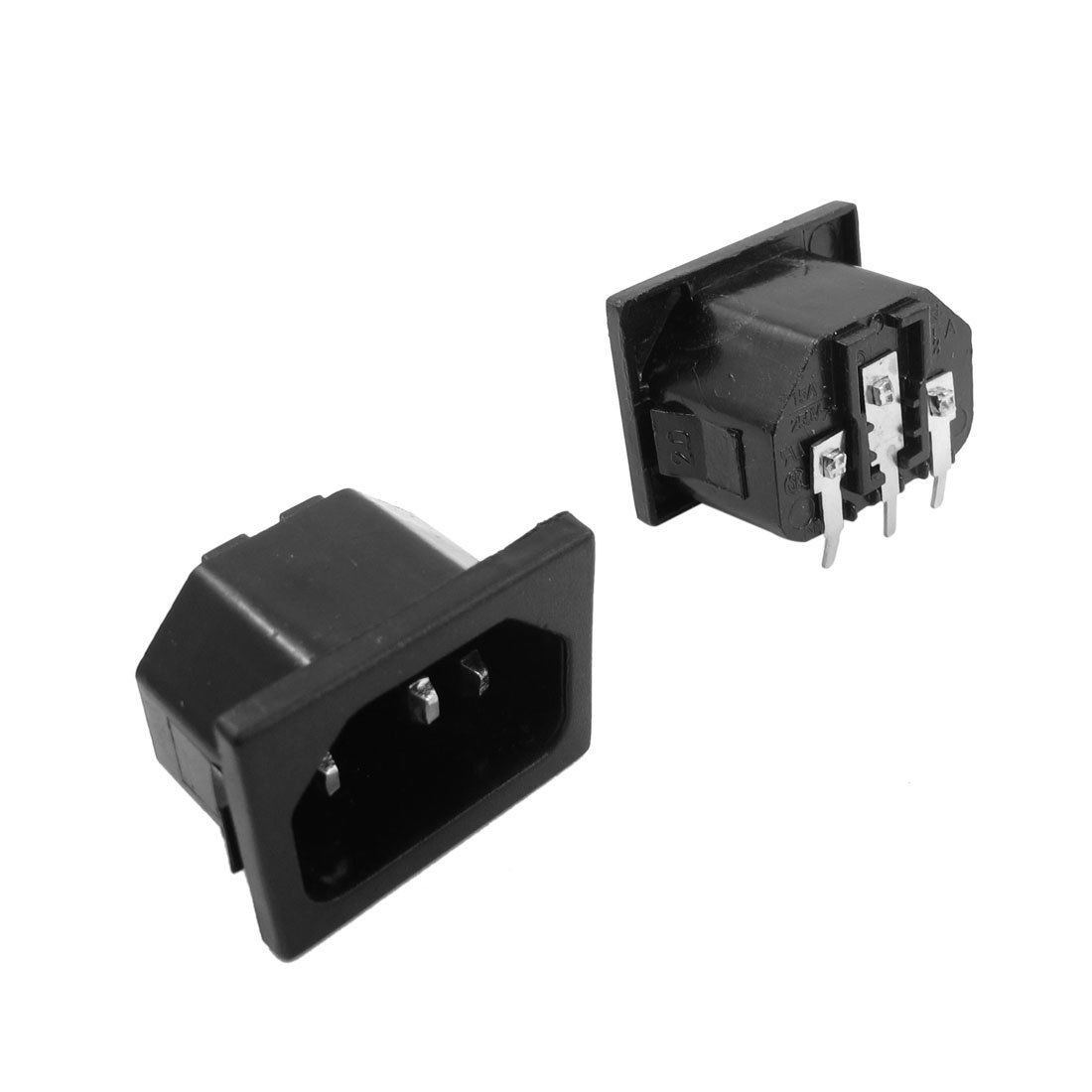 Rice Cooker Male 3 Terminals IEC C14 Power Socket 250V 10A 2 Pcs