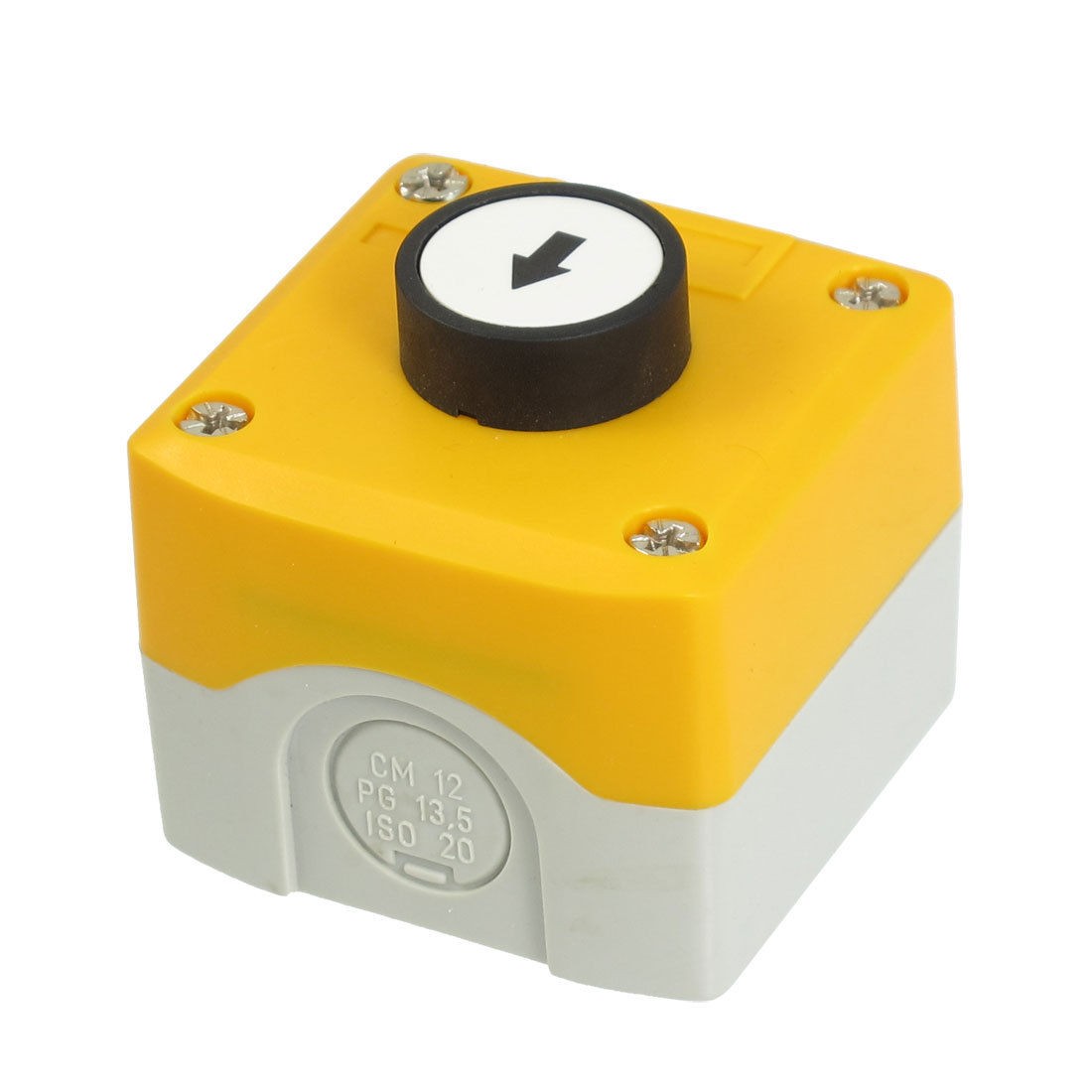 Plastic Shell SPST Momentary Arrow White Flat Push Button Switch 240V 3A