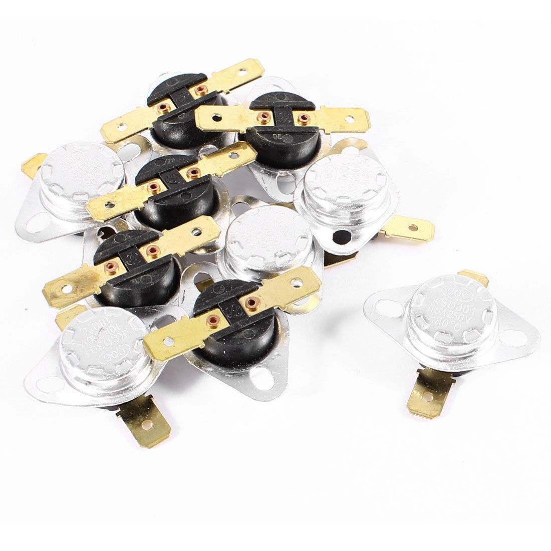 10 Pcs KSD301 250V 10A 180 Celsius Normal Close Temperature Controlled Switch