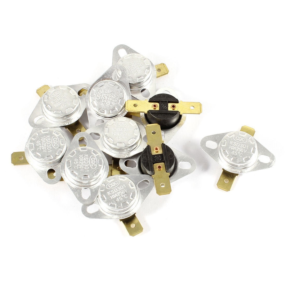 10 Pcs KSD301 250V 10A 45 Celsius Normal Close Temperature Controlled Switch