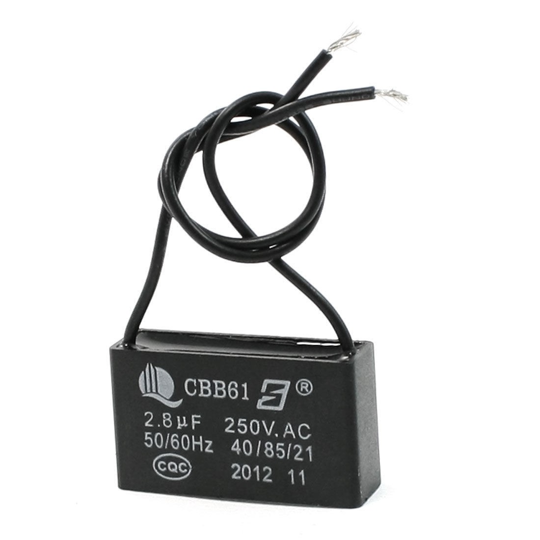 CBB61 2.8uF AC 250V Rectangle Non Polar Motor Strating Capacitor