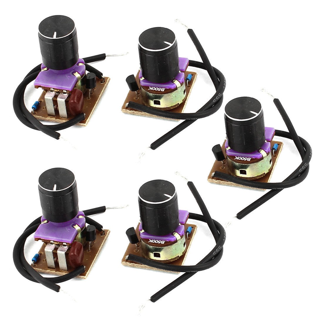 5Pcs 2-Wire Connector Black Dimmable Floor Wall Lamp Dimming Switch 1-3A AC220V