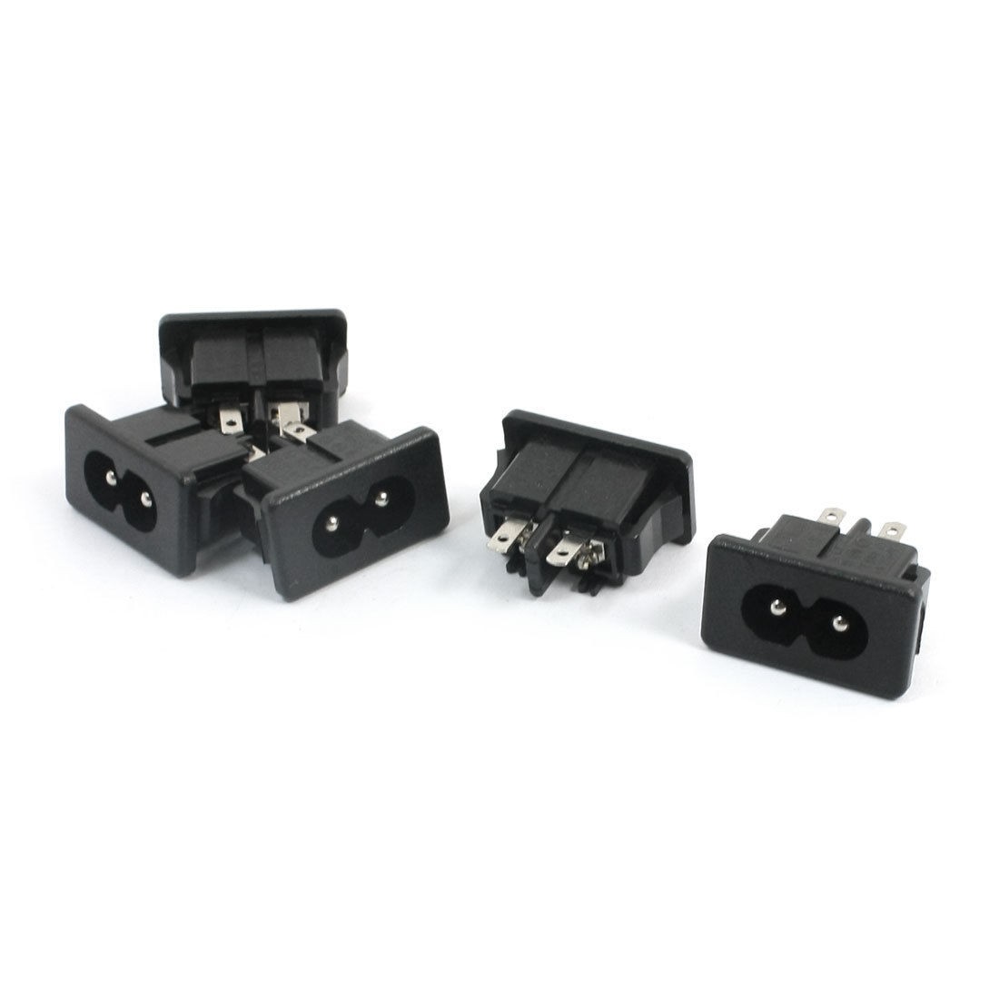 5Pcs 2 Soldering Pins Power Supply C8 Coupler Male Plug AC 250V 2.5A