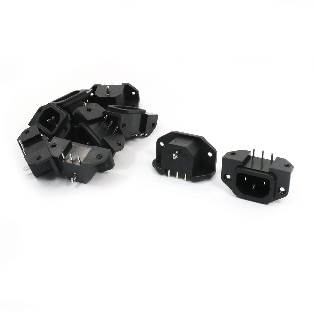 10 Pcs IEC320 C14 Inlet Welding Power Adapter Connector AC 250V 10A