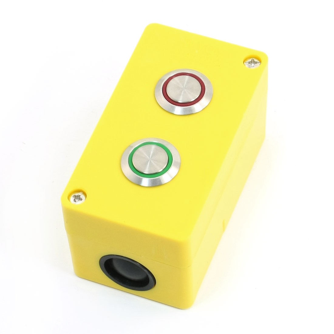 Green Red Pilot Lamp Momentary Metallic Button Station SPDT NO+NC 5A 250V AC