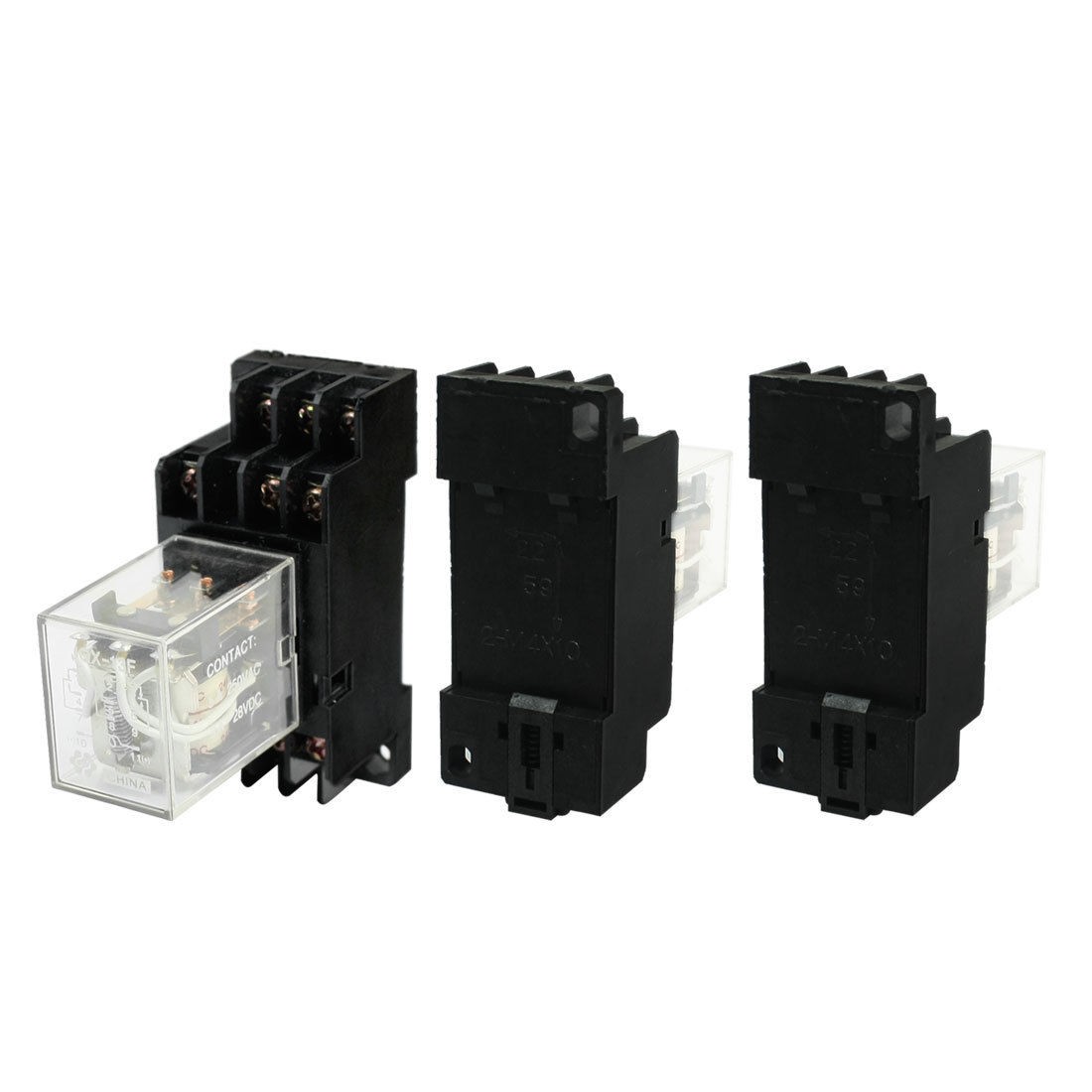 3Pcs DC24V Coil 3PDT 11Pin DIN Rail Electomagnetic Relay w Socket
