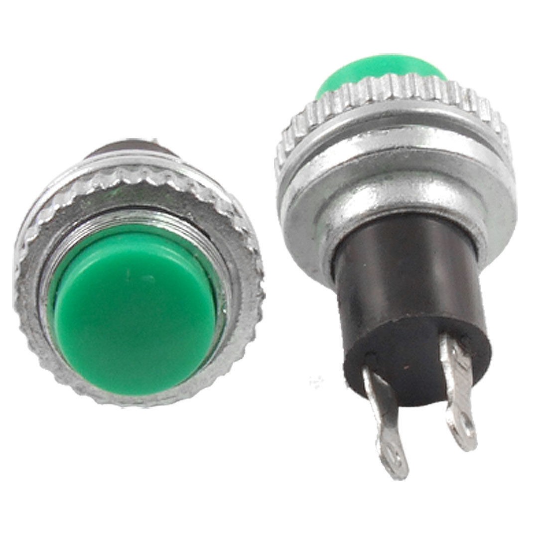 10 Pcs Green Cap 10mm Momentary N/O OFF-(ON) Car Boat 3V/6V/9V/12V Push Switch
