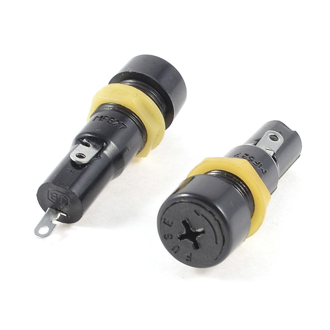 MF527 250V 10A Plastic Single Pole 5mm x 20mm Fuse Holder Bases 2 Pcs
