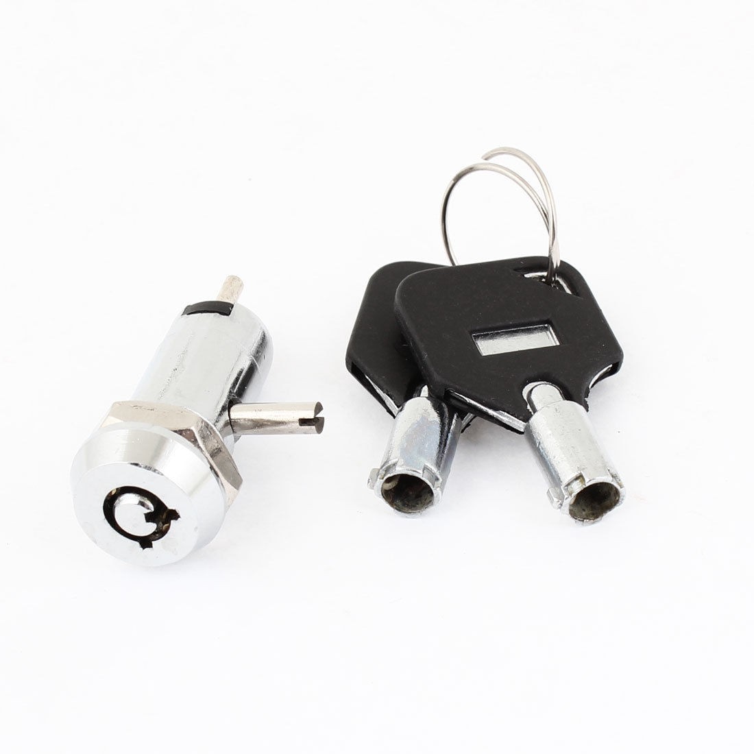 Electric 2 Positions 1NO+1NC Key Lock Switch AC 250V 1A Silver Tone