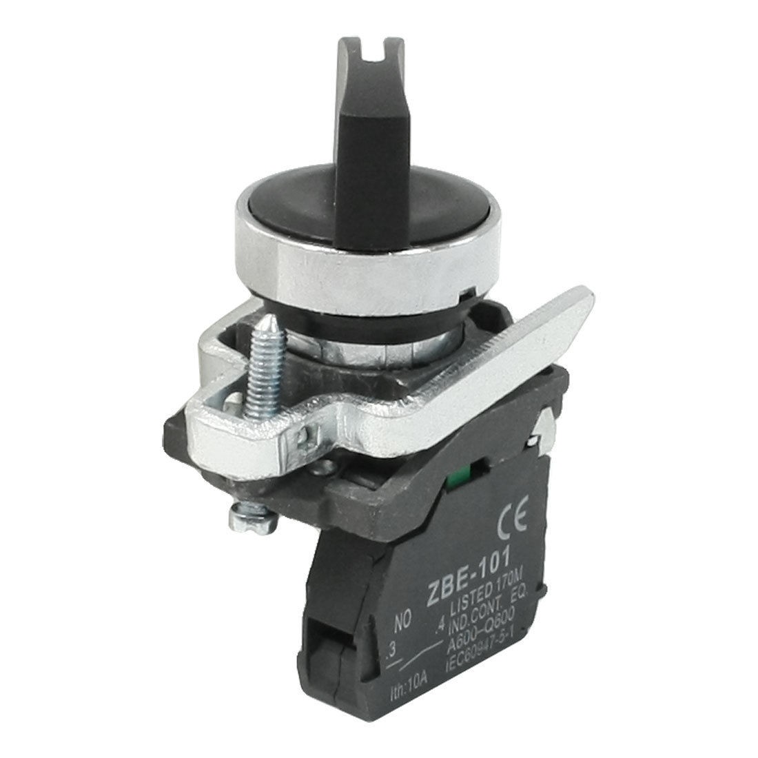 240V 6A 1NO NO SPST 2 Positions Selector Panel Mounting Rotary Switch