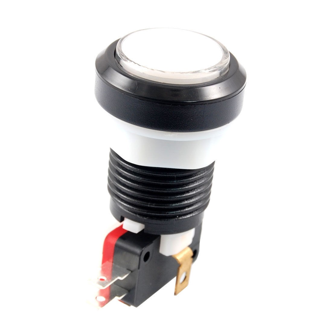 White Round Push Button LED SPDT Momentary AC 250V 3A Micro Switch