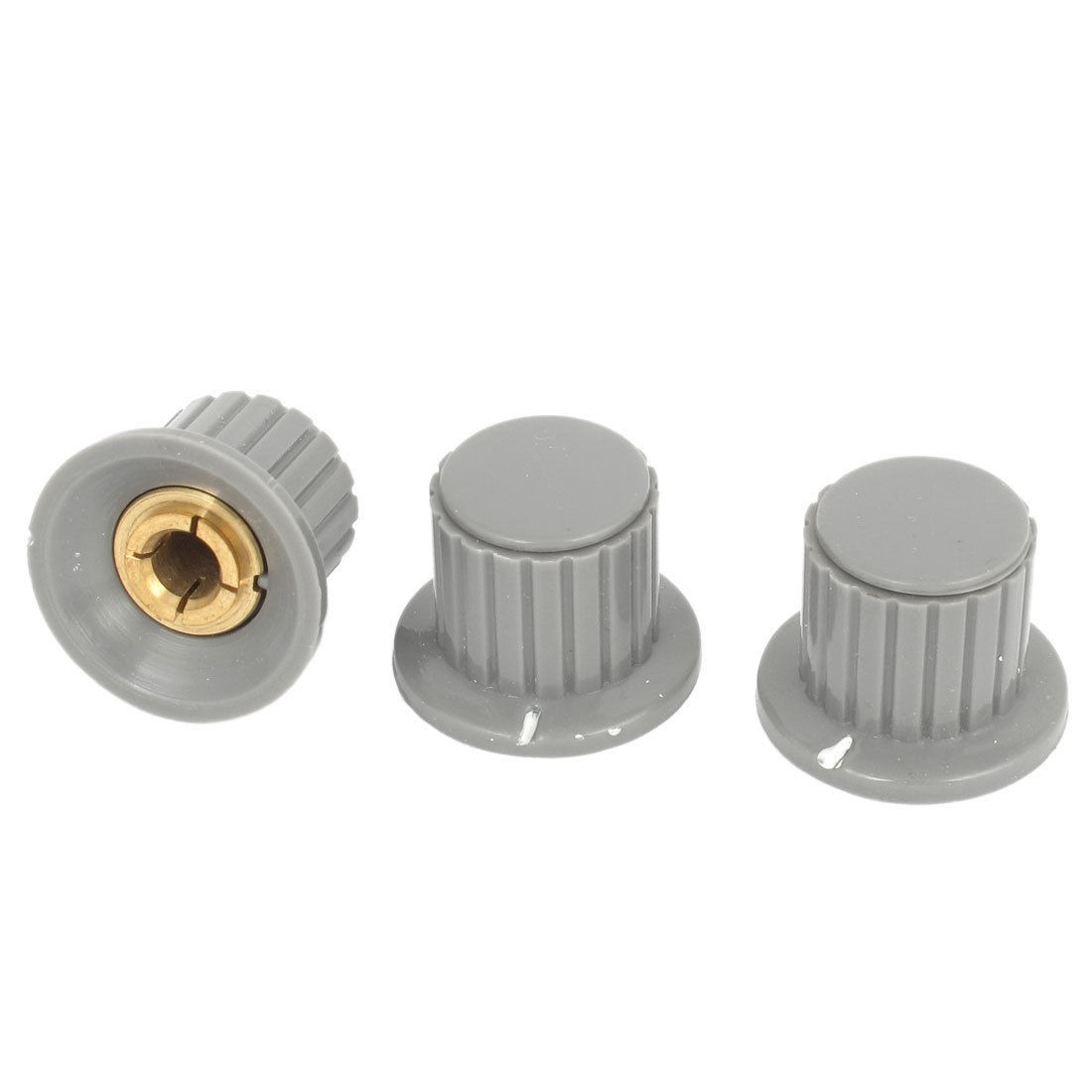Gray 19mm Top Dia 1/4" Shaft Potentiometer Volume Control Knobs 3 Pcs