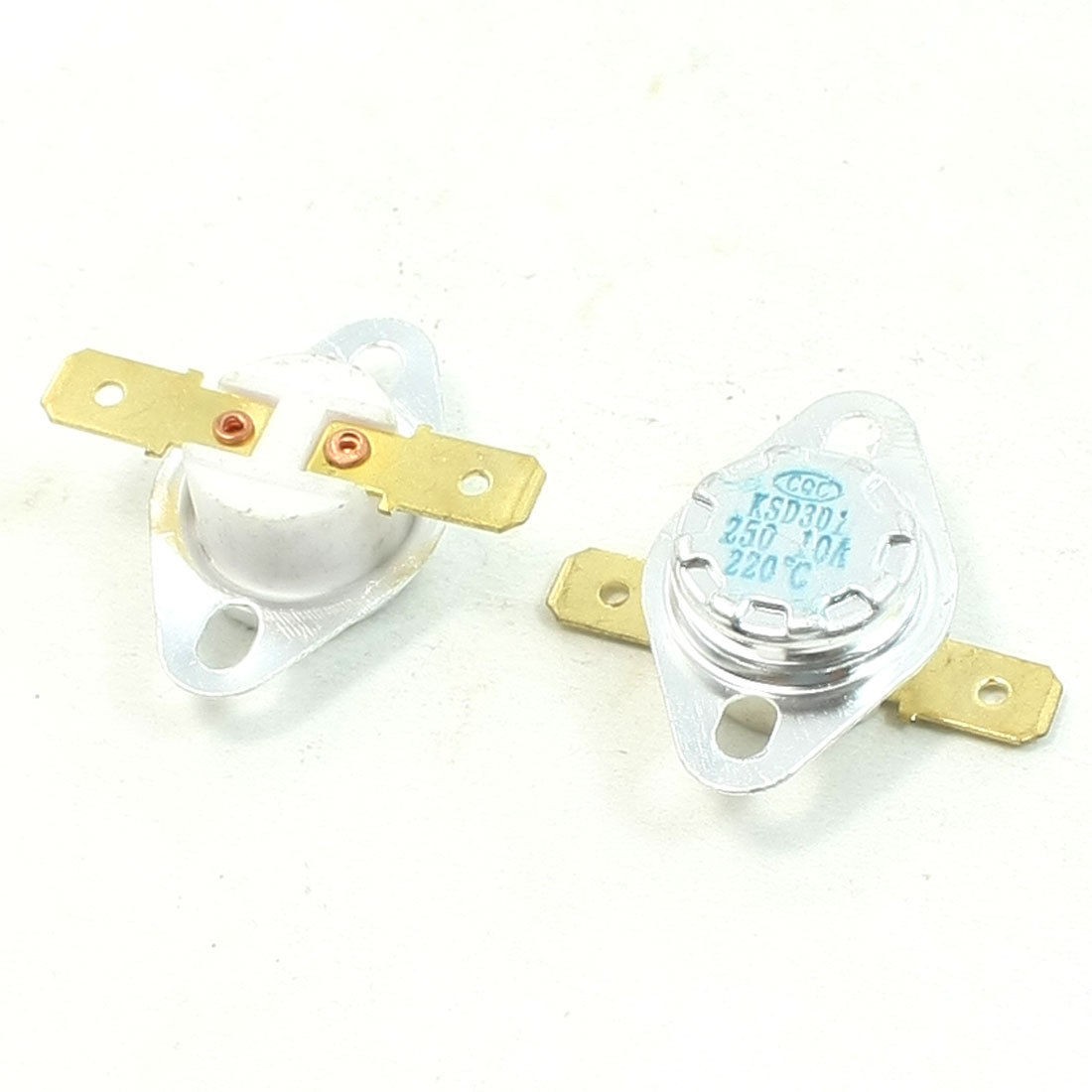 250VAC/10A 220C N/C Ceramic Temperature Controller Thermostat KSD301 2 Pcs