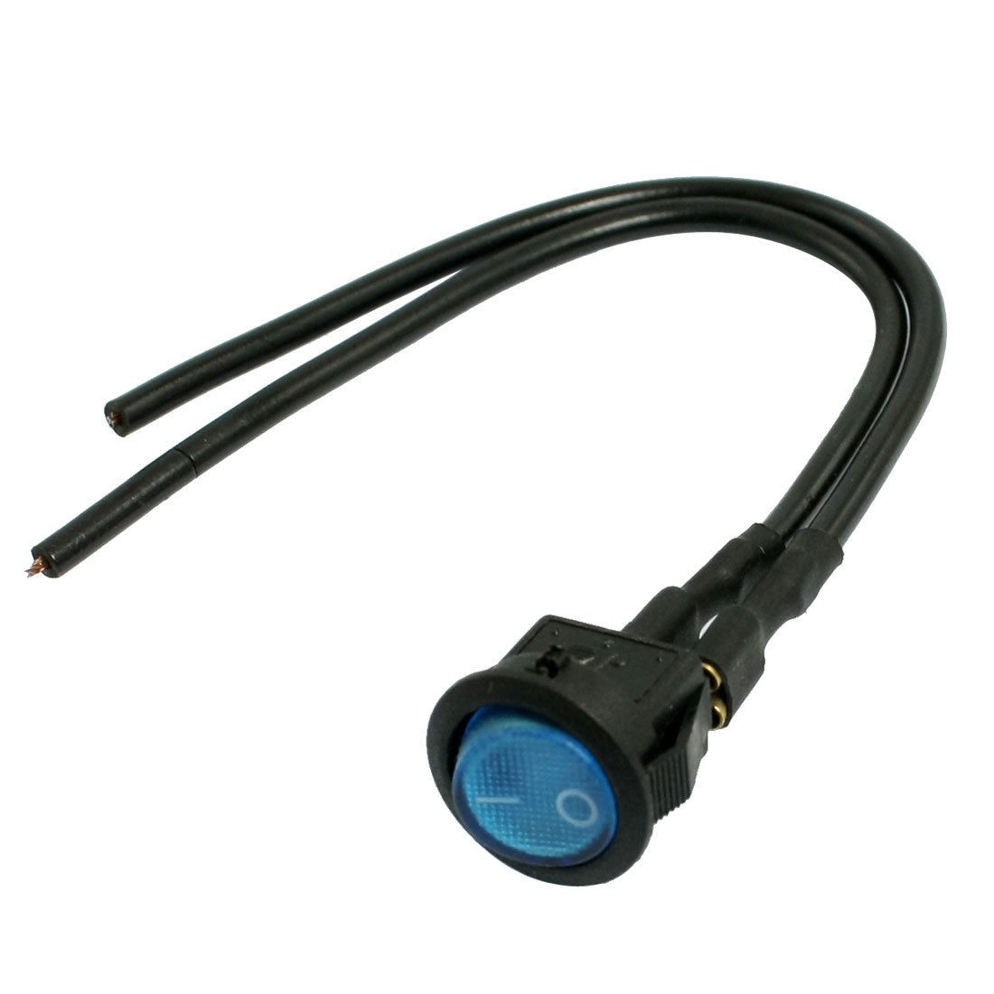AC 250V 3A SPST 2 Pin ON/OFF Rocker Boat Switch w Blue Indicator Light