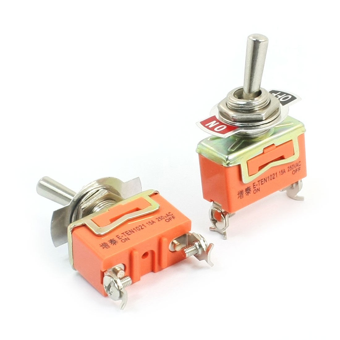 2Pcs AC 250V 15A 1P1T 2 Positions Power Control Toggle Switch for Auto Motor