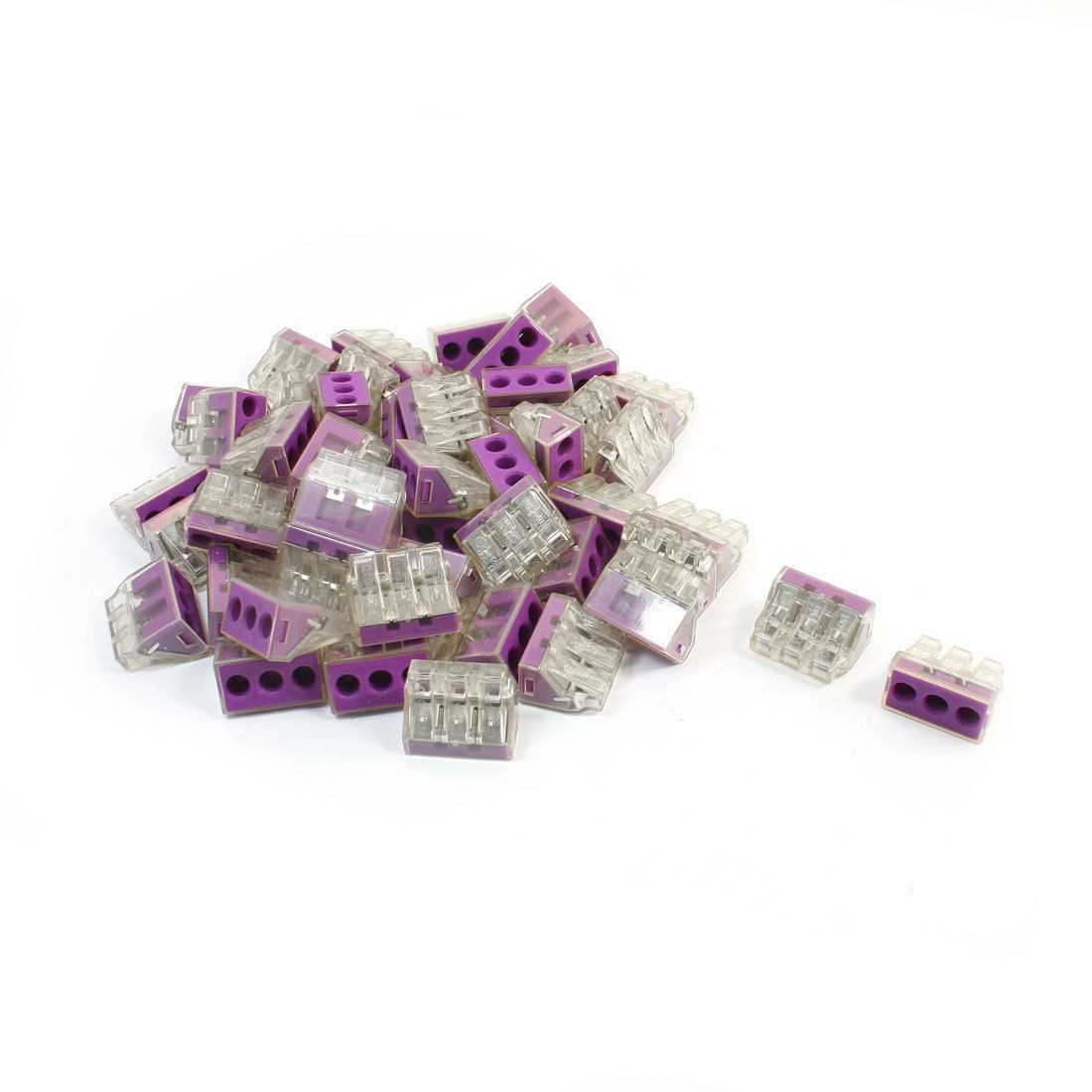 50 Pcs 2 5 6MM2 3 Hole Connect Push Wire Quick Connector AC 250V 41A