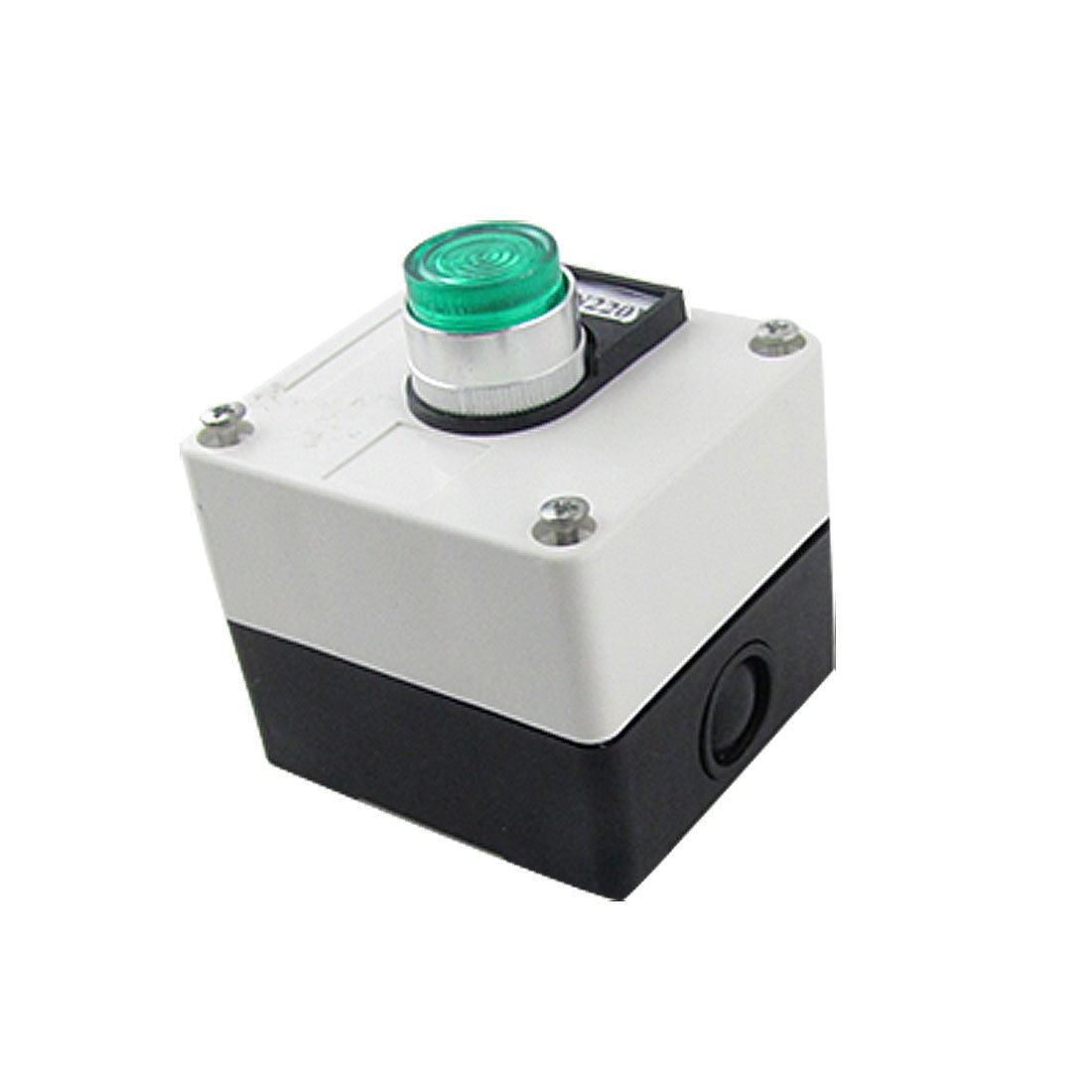 AC 220V Green Indicator 1NC 1NO Lamp Push Button Switch