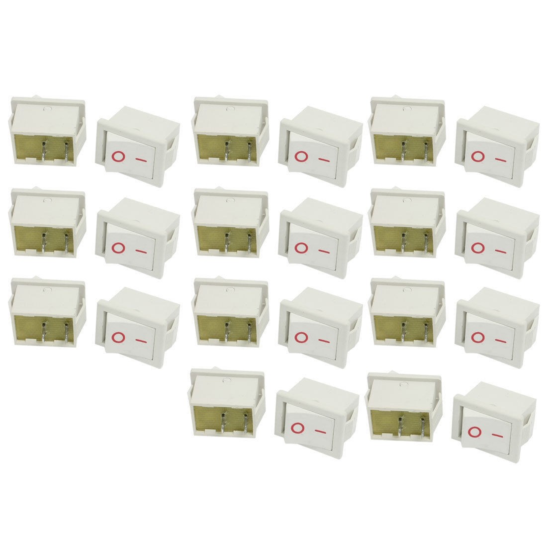 20 Pcs SPST On-Off 2 Terminal Snap In Boat Rocker Switches