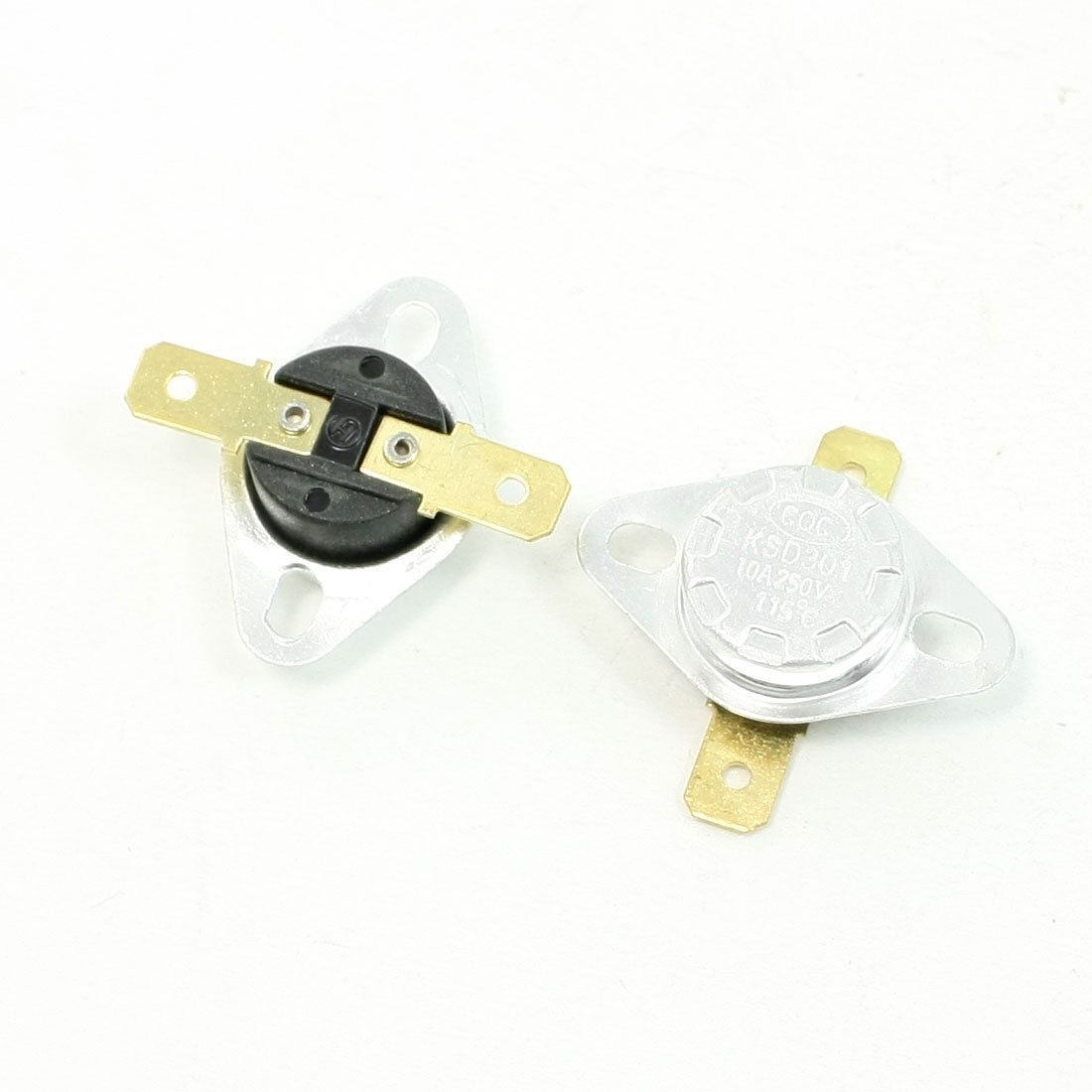 2 Pcs KSD301 250V 10A Temperature Control Thermostat 110 Celsius