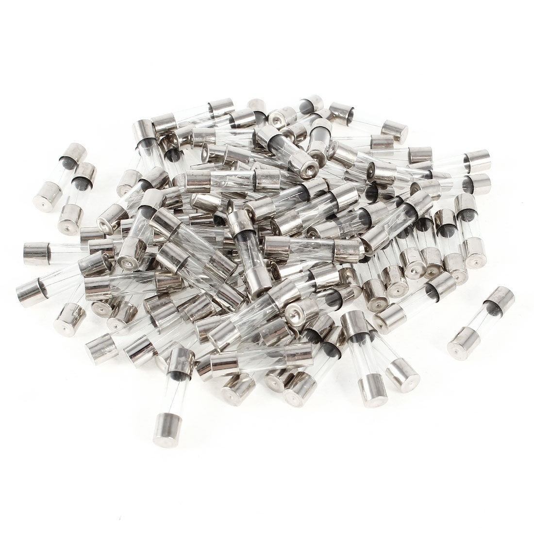 100 Pcs 250V 5A Overcurrent Protection Glass Fuse Tube 5mm x 20mm