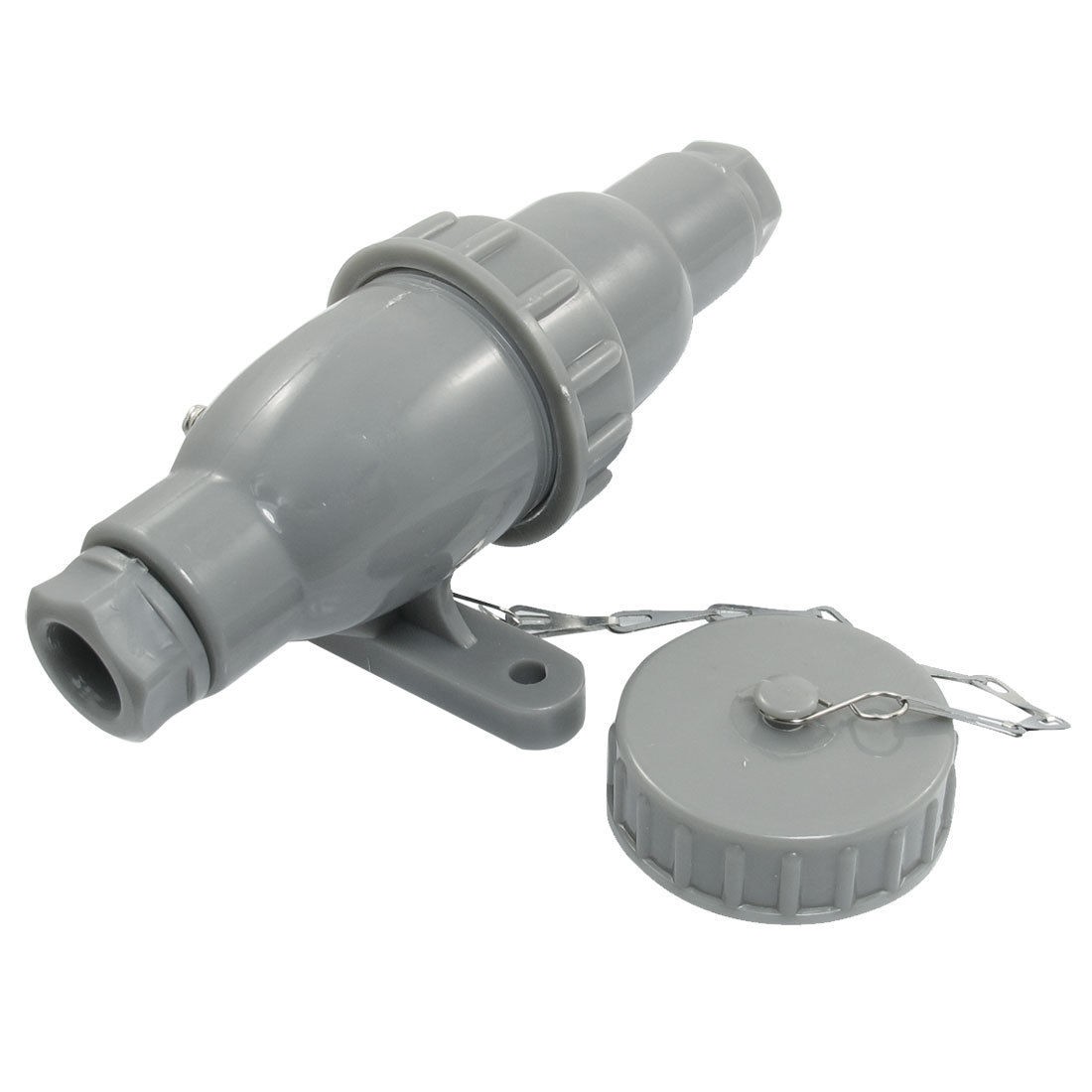 AC 250V 10A 2P+E Water Resistant Marine Plug Socket Set Gray CTF2-2/CZF2-2