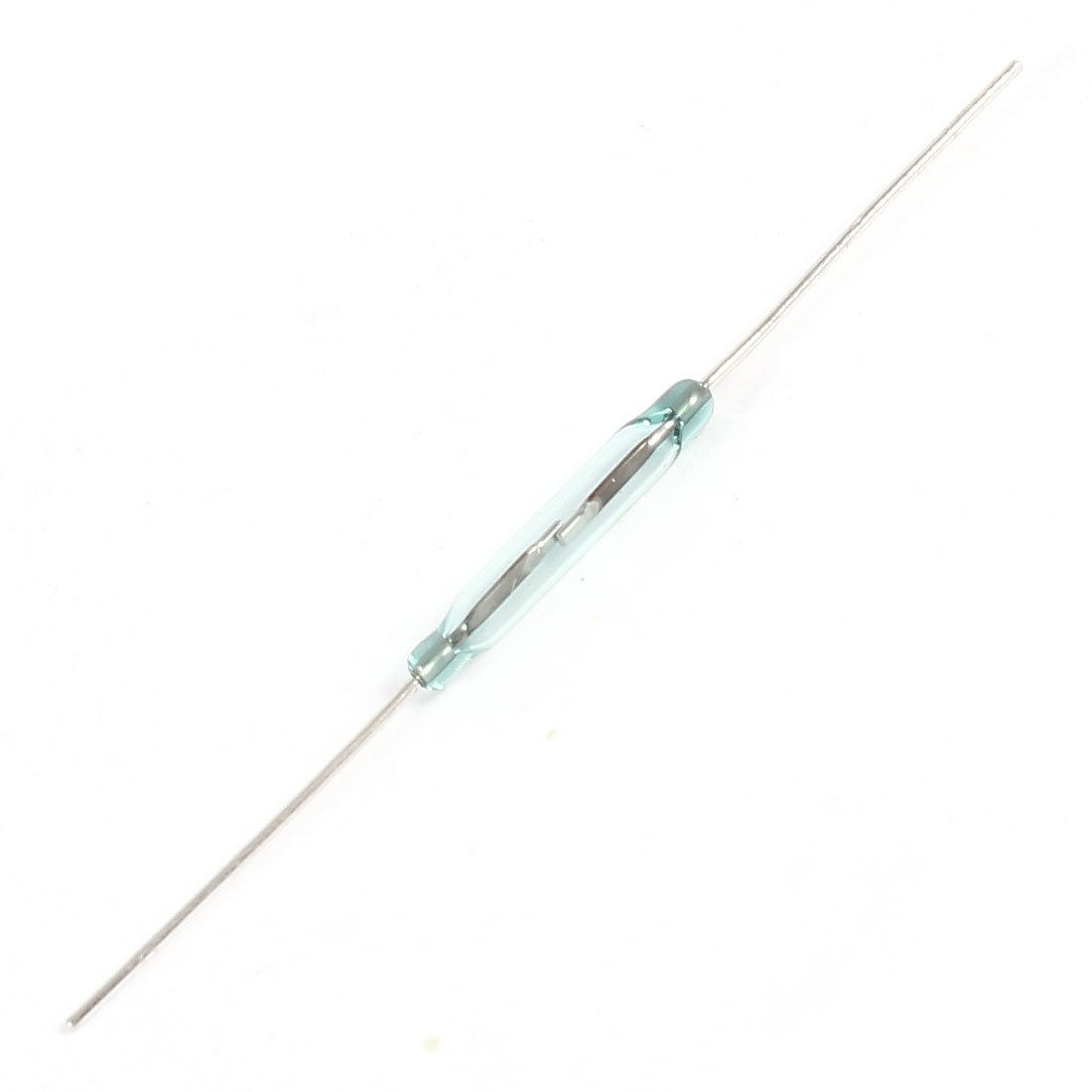 ORD324 Silver Tone Metal Axial Leads Green Glass Tube NO SPST Reed Switch