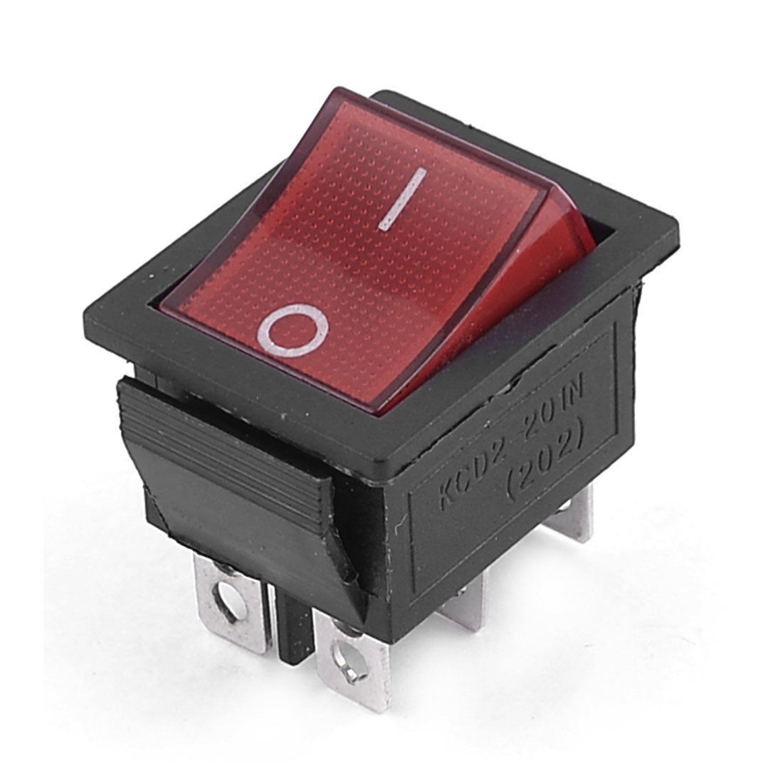 AC 250V 15A 6 Pin DPDT ON-OFF Snap In Rocker Boat Red Black