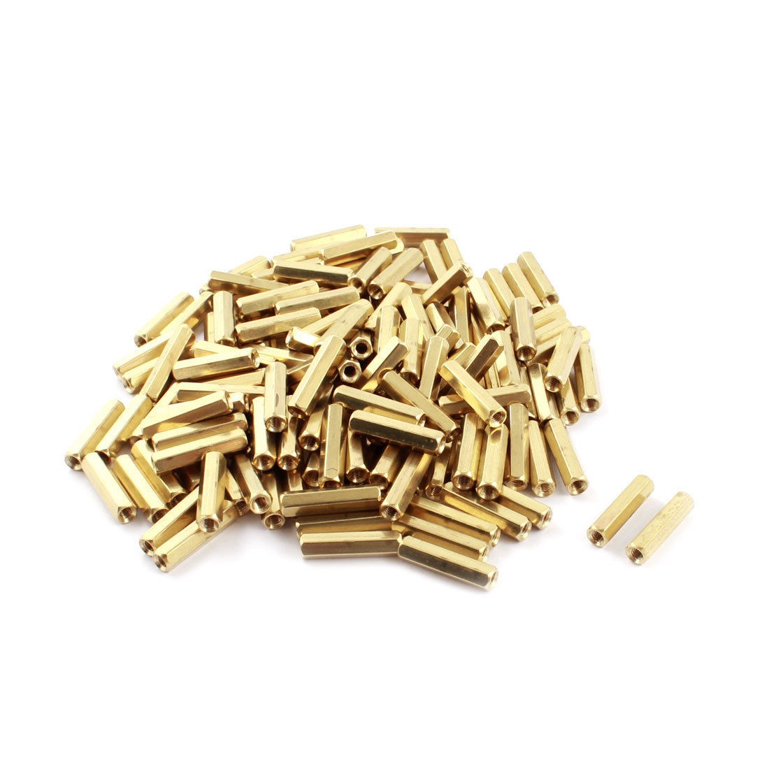 150 Pcs M3 x 20mm Gold Tone Dual Ends PCB Standoff Hexagonal Nut Spacer