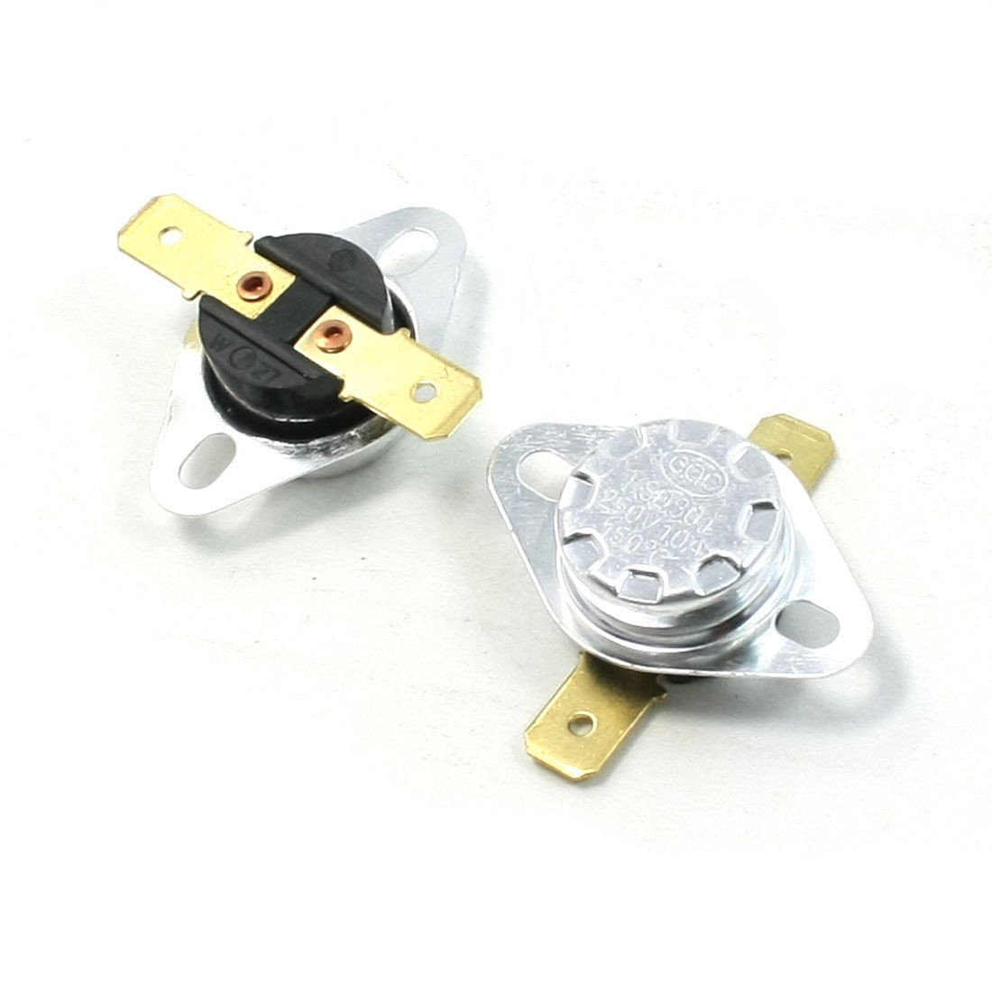 2 Pcs Soldering Type 150C NC.Temperature Control Plastic Thermostat 10A AC250V