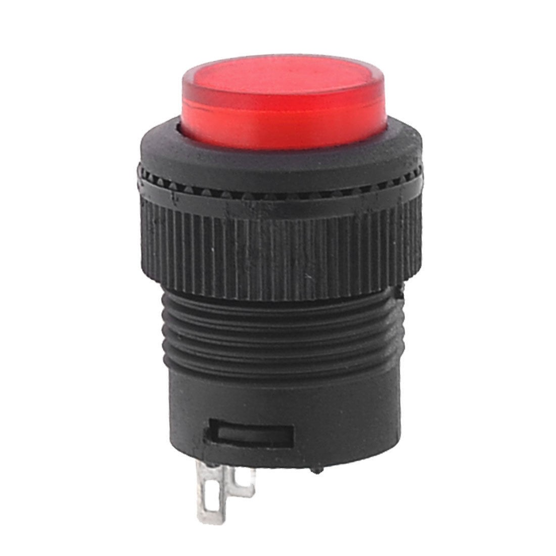 Red 13mm Dia Head SPST OFF-(ON) 2A 250VAC Round Momentary Push Button Switch
